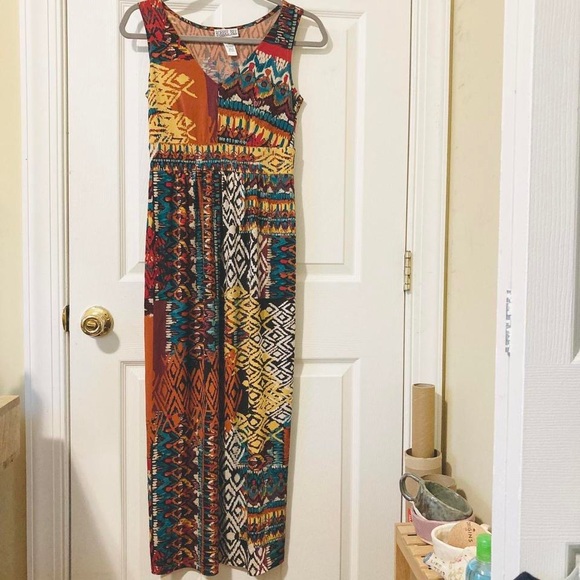 Fun sz PS maxi tribal pattern dress by Robbie Bee - Picture 1 of 3